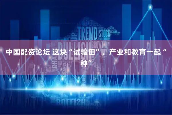 中国配资论坛 这块“试验田”，产业和教育一起“种”